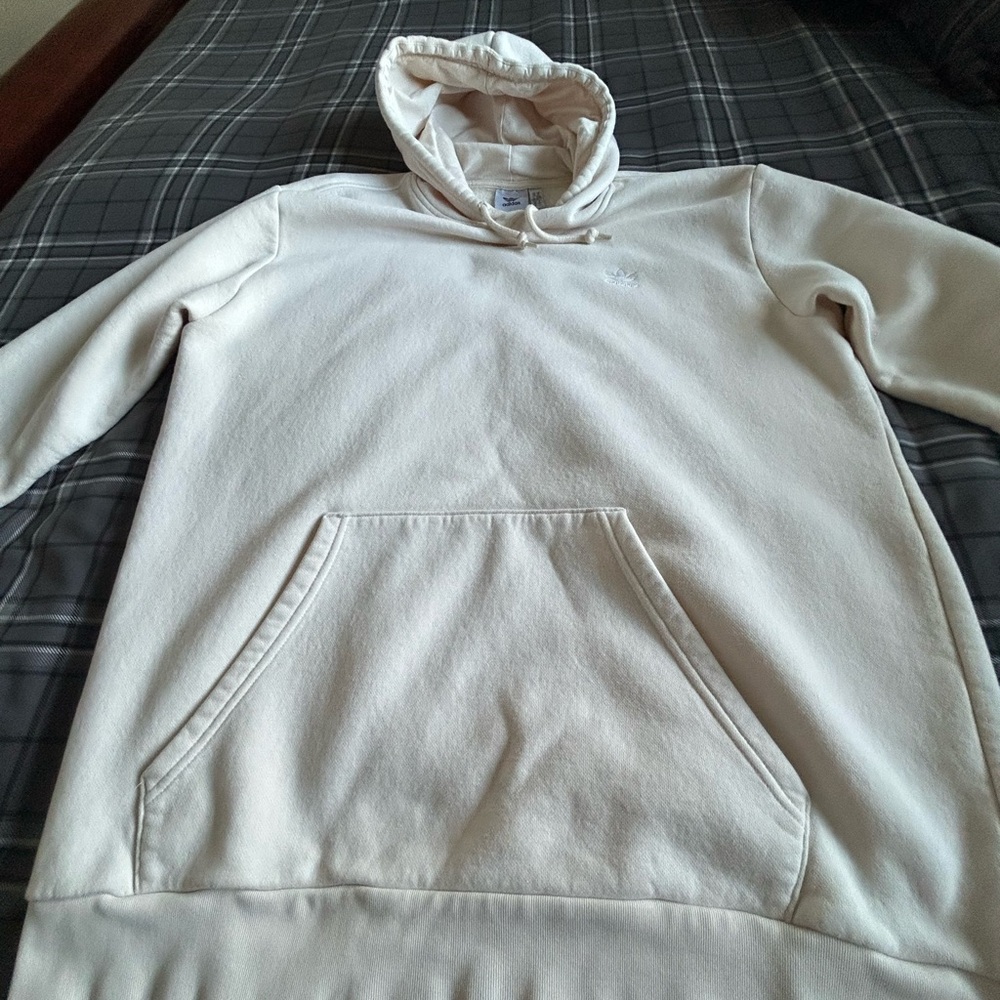 Adidas Cream Hoodie with Drawstring